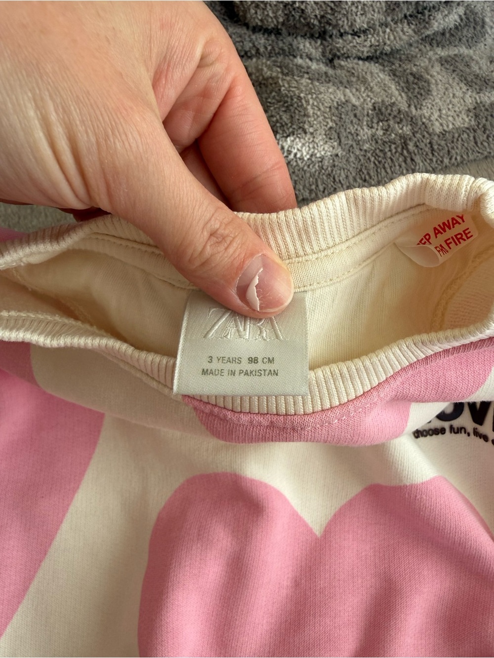 Zara Pink and White Heart Matching Set (3T) - Picture 4 of 5